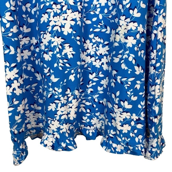 Draper James Dress Size Small / Medium Blue Flowy Ruffle Hem Sleeveless Flowy - Picture 8 of 12